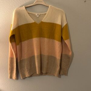 Maison Belle oversized striped v-neck sweater